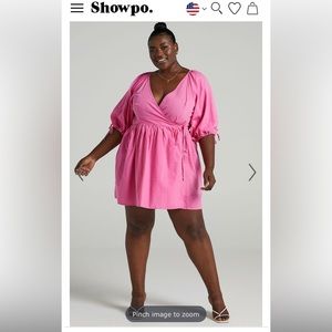 Showpo Veronne Wrap dress in Pink size 12